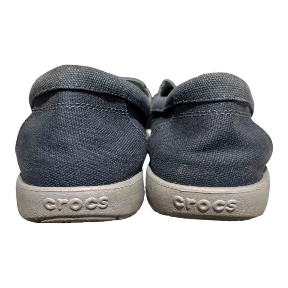 Crocs Walu II Gray Black Canvas Loafer Slip On Comfort Women’s Size 11 - Picture 6 of 9